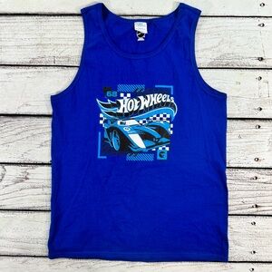 Hot Wheels Graphic Tank‎ Top Mens Medium Blue Race Car Mattel